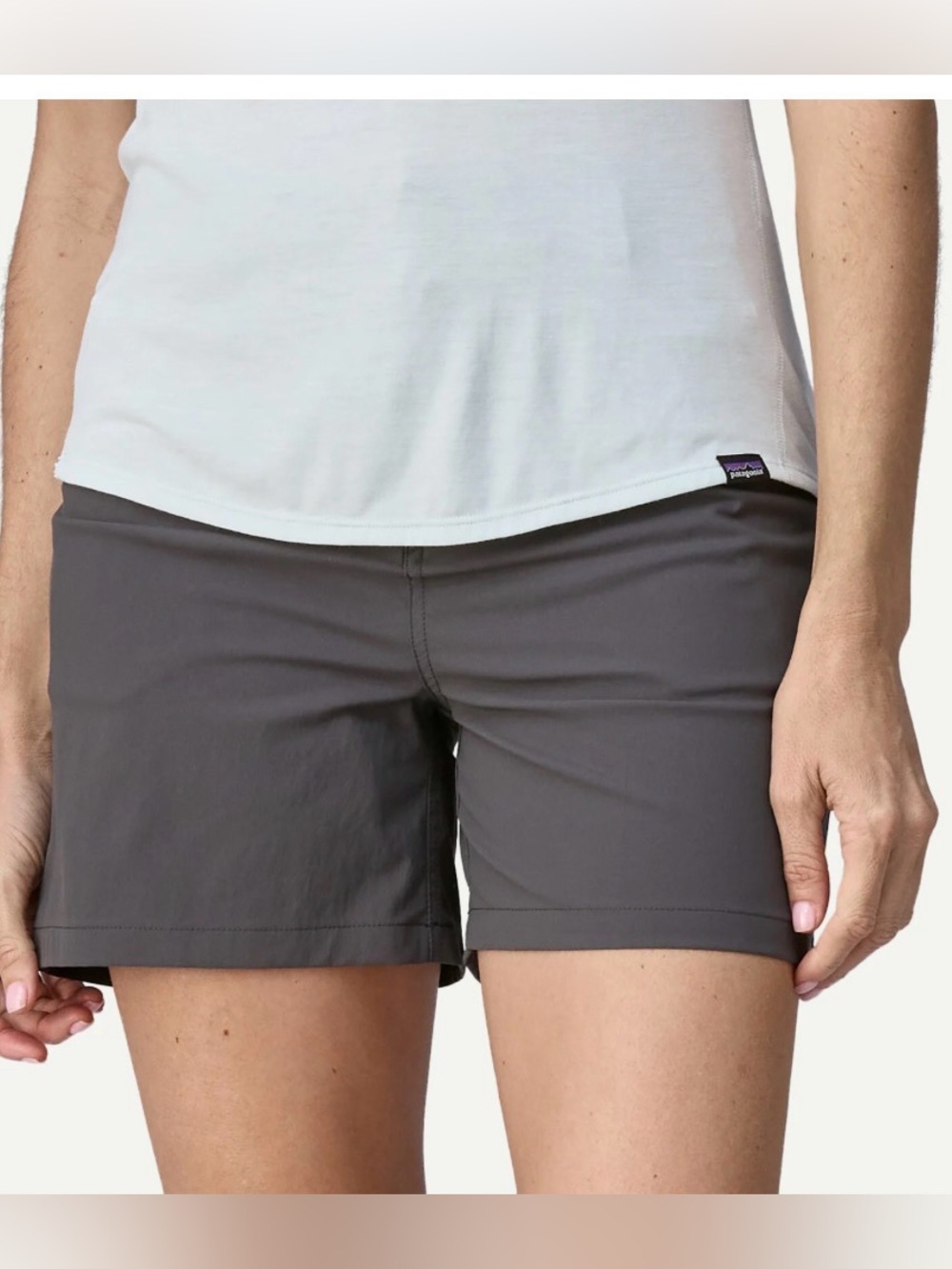Patagonia Quandary Shorts 5" Women's Hiking Size 12 Forge Grey